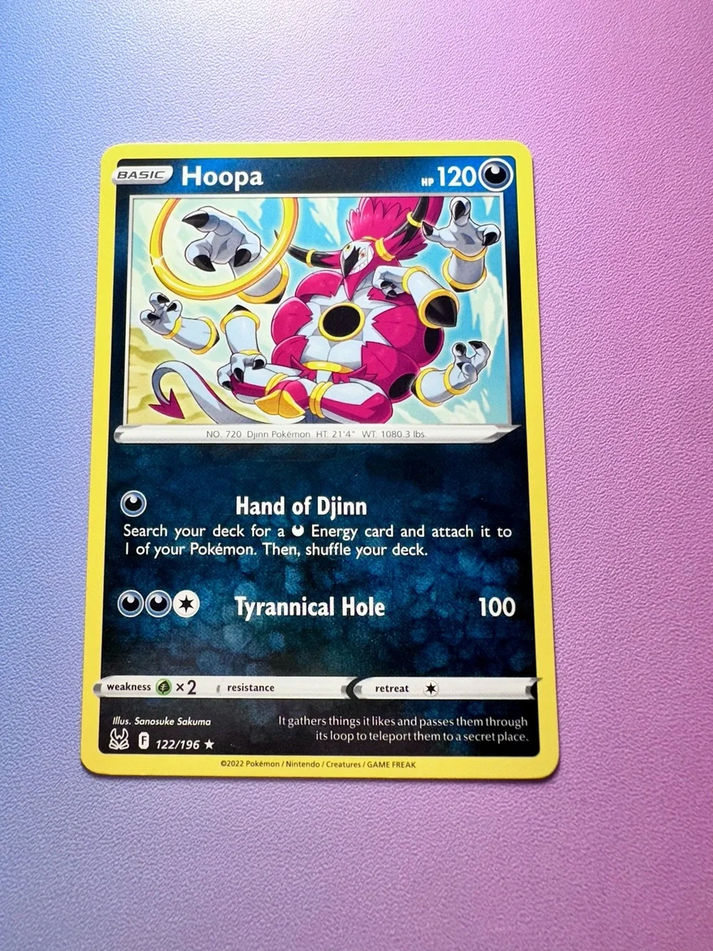 hoopa - 122/196 (rare) — pokemon: lost origin